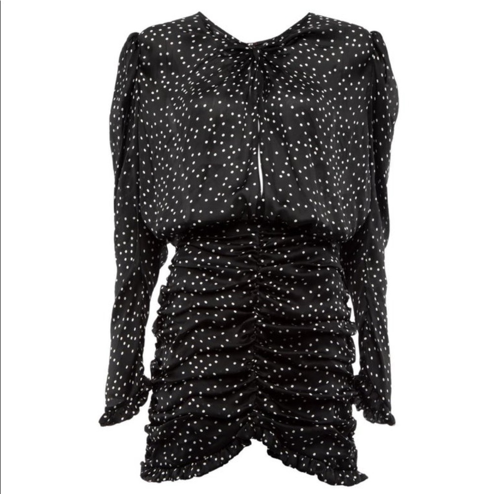 ISO Magda Butrym Women's Polka Dot Ruched Silk Mini Dress